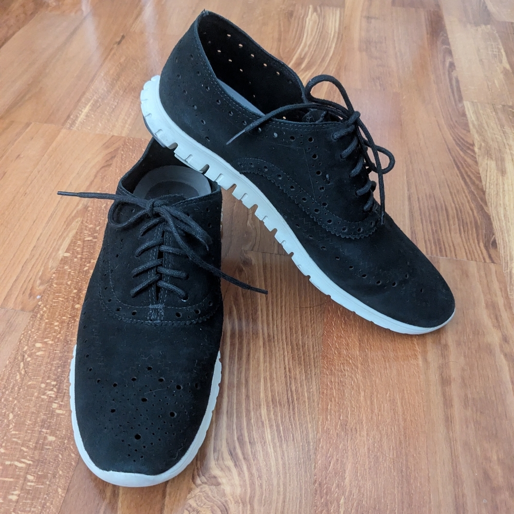 Cole Haan Zerogrand  Black Perforated Lace-Up Women's Sneakers